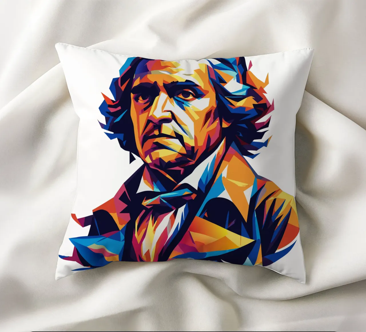 Thomas Jefferson WPAP Pop Art cuscino da vectorartnesia