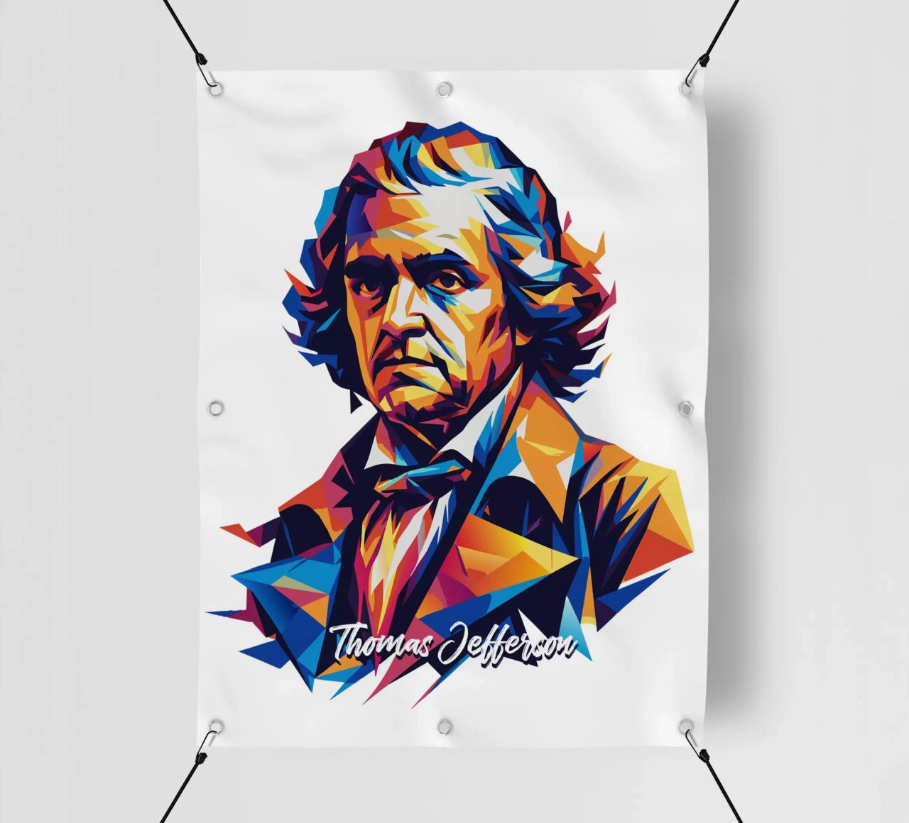 Thomas Jefferson WPAP Pop Art telo in pvc da vectorartnesia