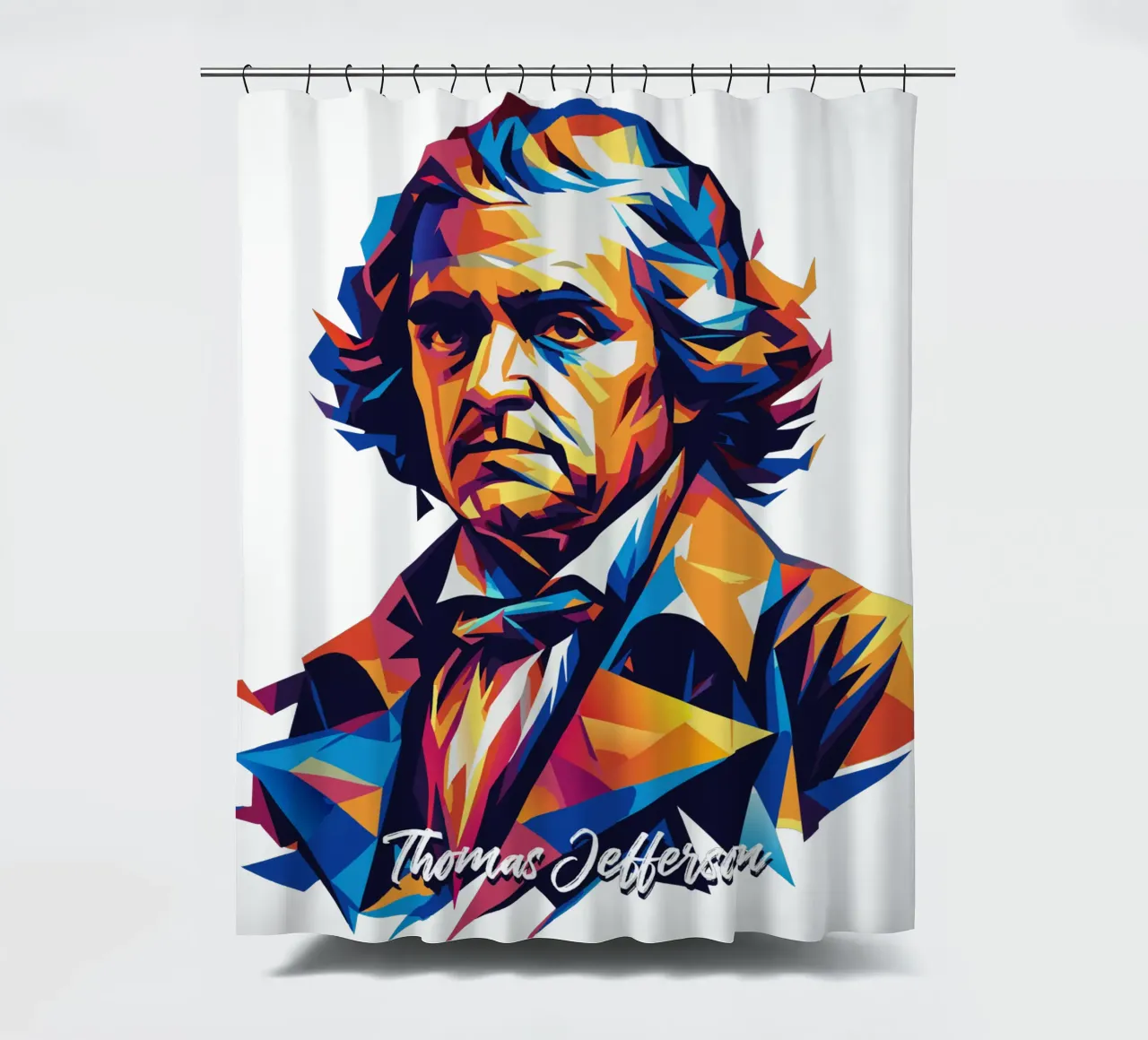 Thomas Jefferson WPAP Pop Art tenda da doccia da vectorartnesia