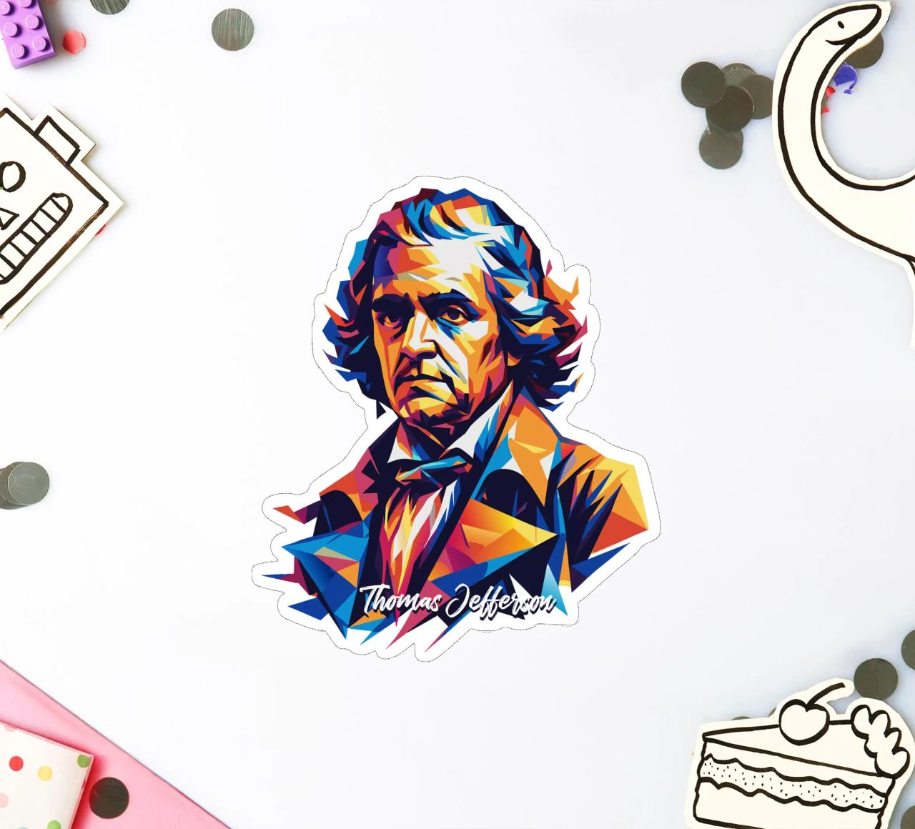 Thomas Jefferson WPAP Pop Art autocollant de vectorartnesia