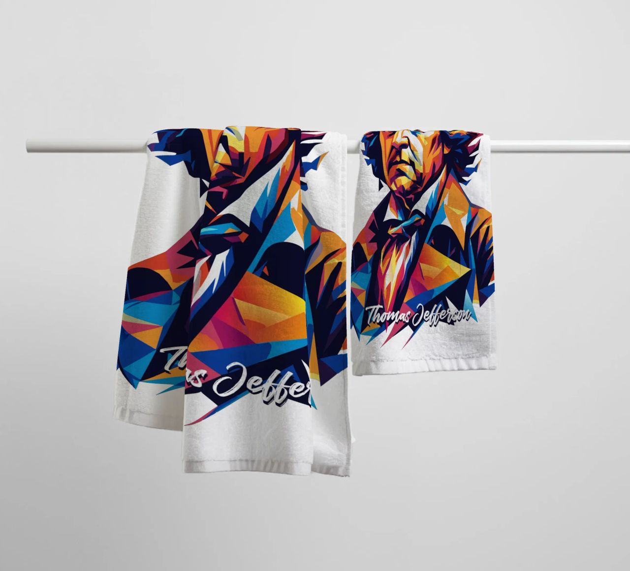 Thomas Jefferson WPAP Pop Art asciugamano da bagno da vectorartnesia