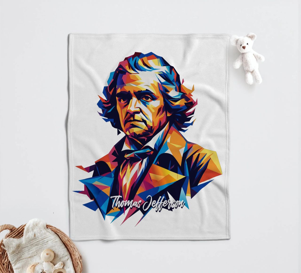 Thomas Jefferson WPAP Pop Art coperta in pile da vectorartnesia
