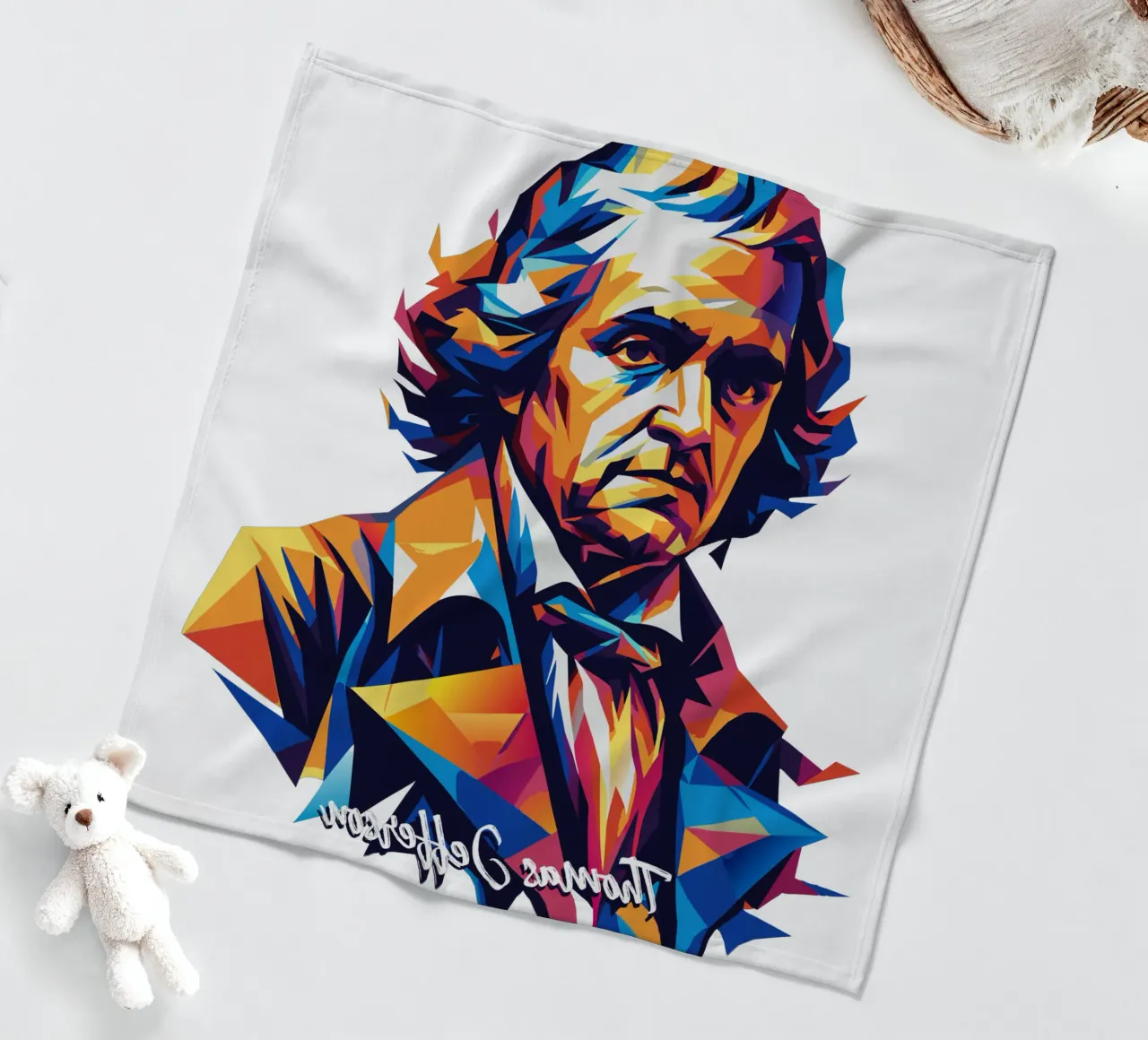 Thomas Jefferson WPAP Pop Art coperta in pile da vectorartnesia