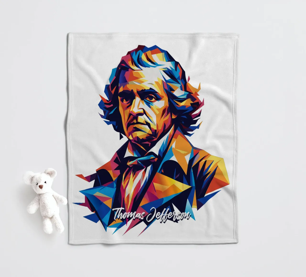 Thomas Jefferson WPAP Pop Art coperta in pile da vectorartnesia