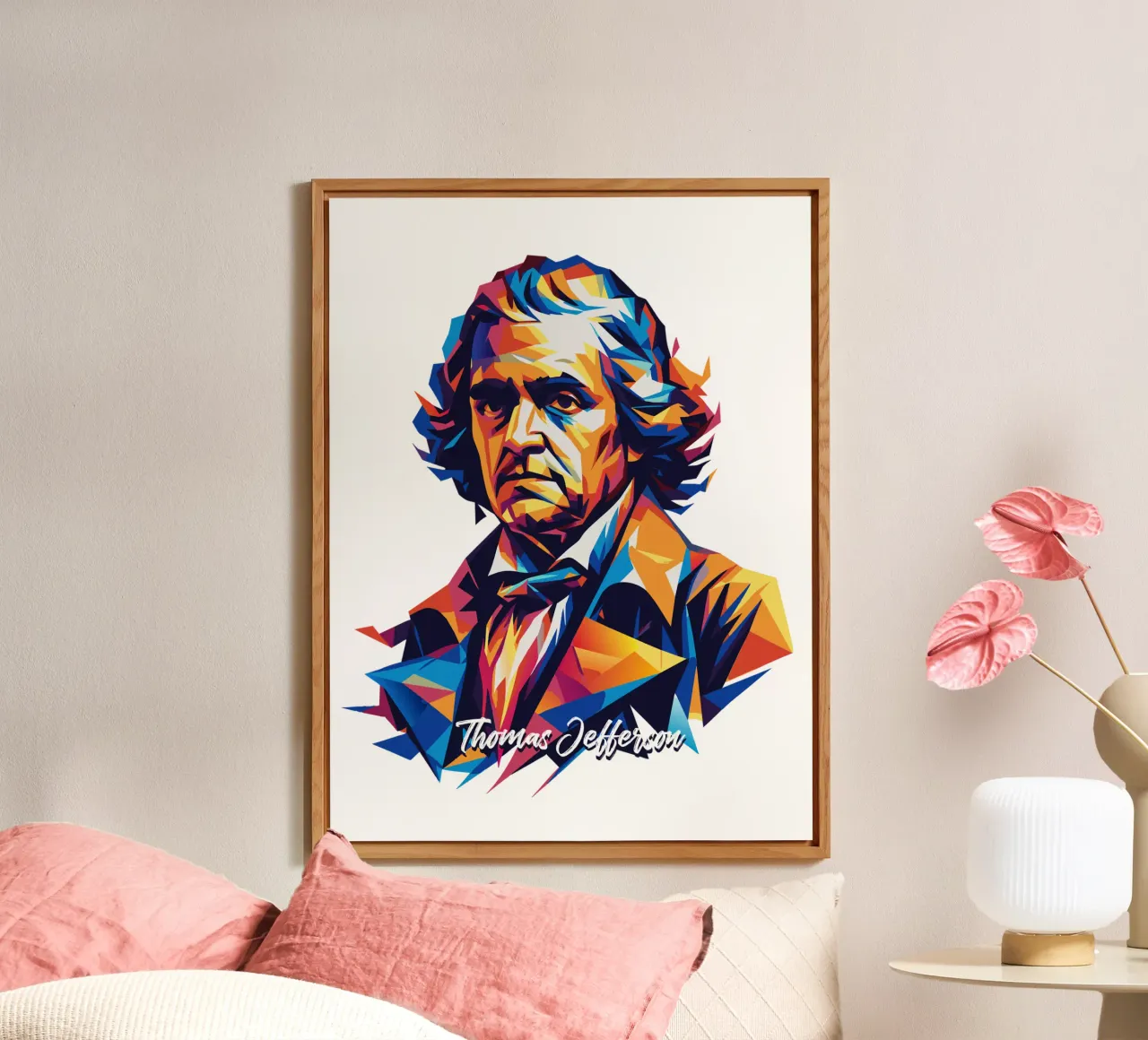 Thomas Jefferson WPAP Pop Art alluminio dibond da vectorartnesia
