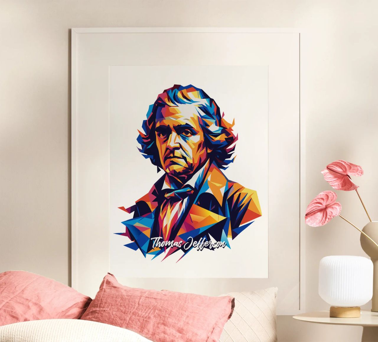 Thomas Jefferson WPAP Pop Art carta hahnemühle da vectorartnesia