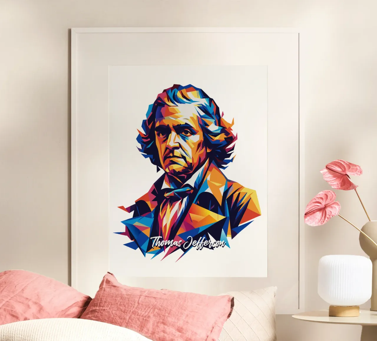 Thomas Jefferson WPAP Pop Art carta hahnemühle da vectorartnesia