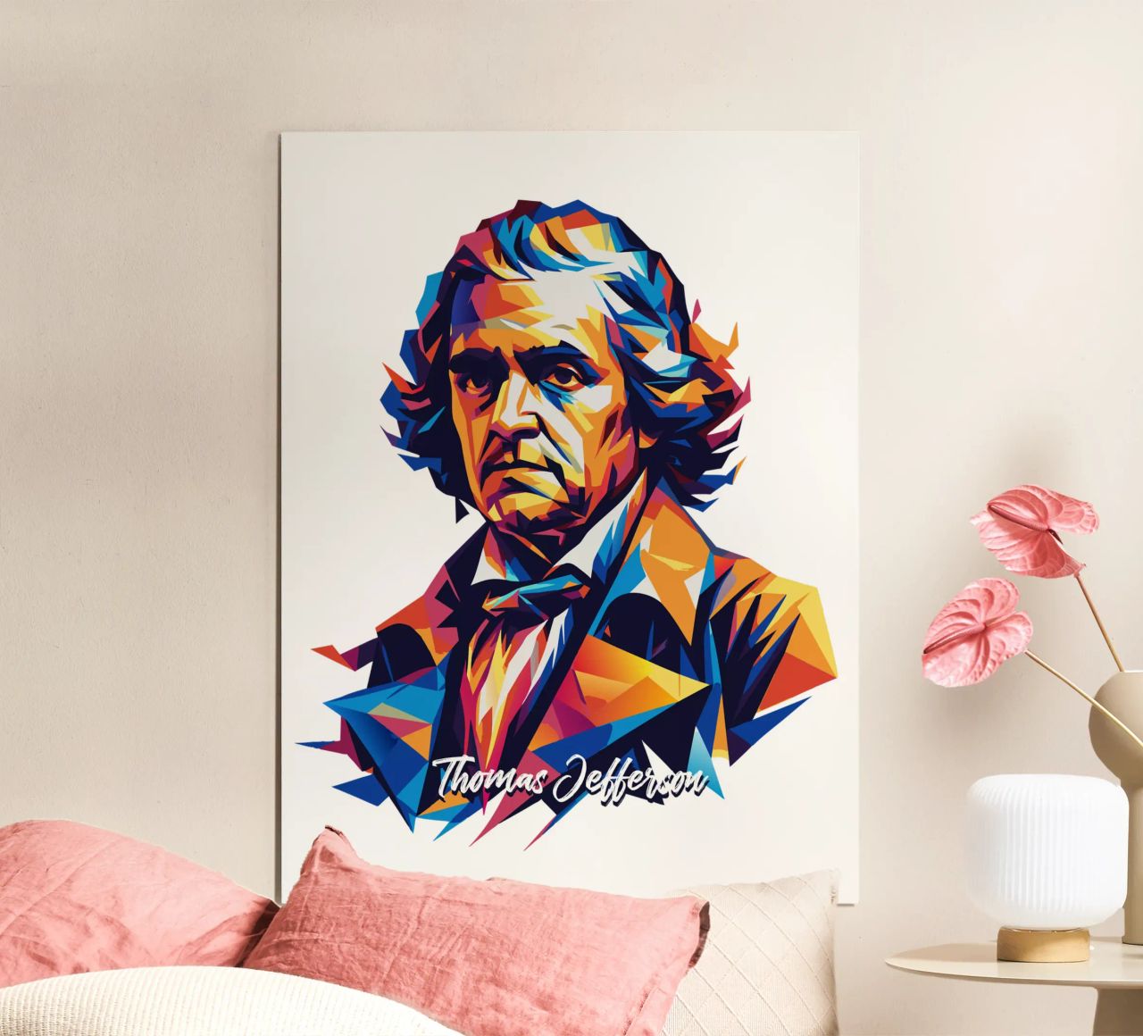 Thomas Jefferson WPAP Pop Art carta hahnemühle da vectorartnesia