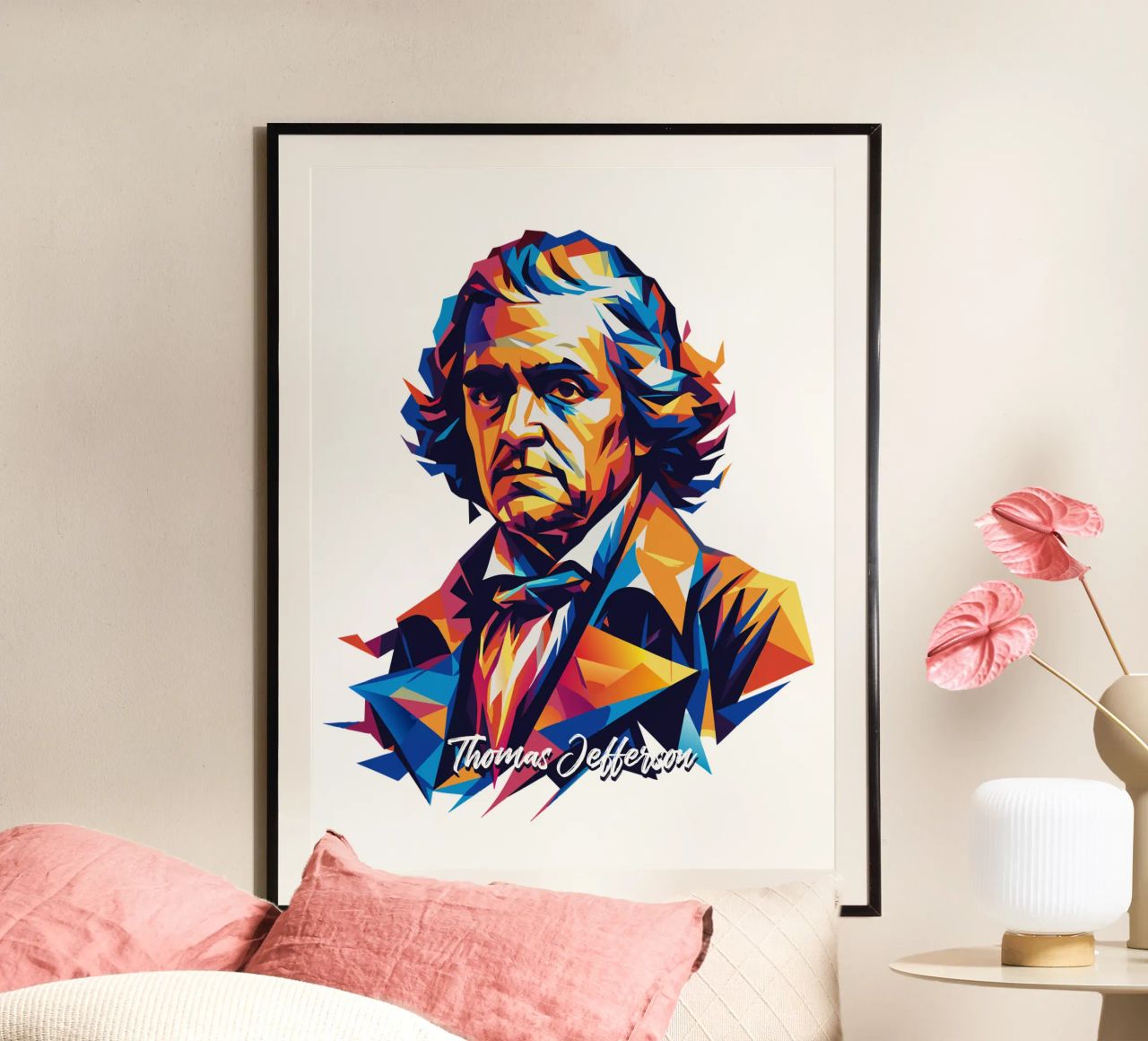 Thomas Jefferson WPAP Pop Art carta hahnemühle da vectorartnesia