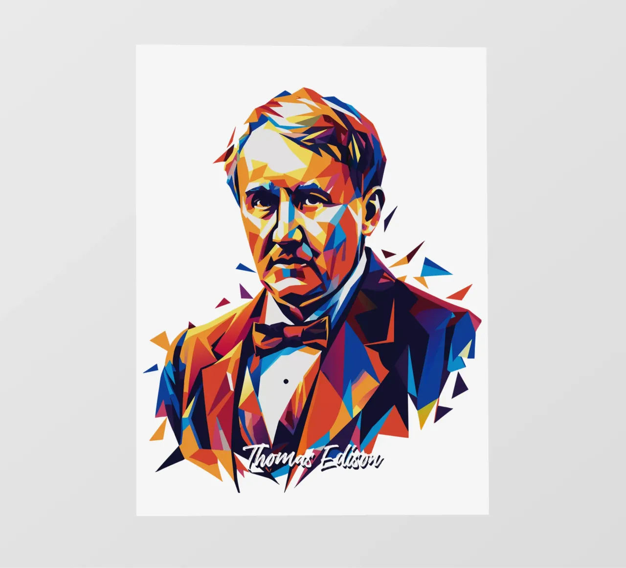 Thomas Edison WPAP Pop Art pellicola backlit da vectorartnesia