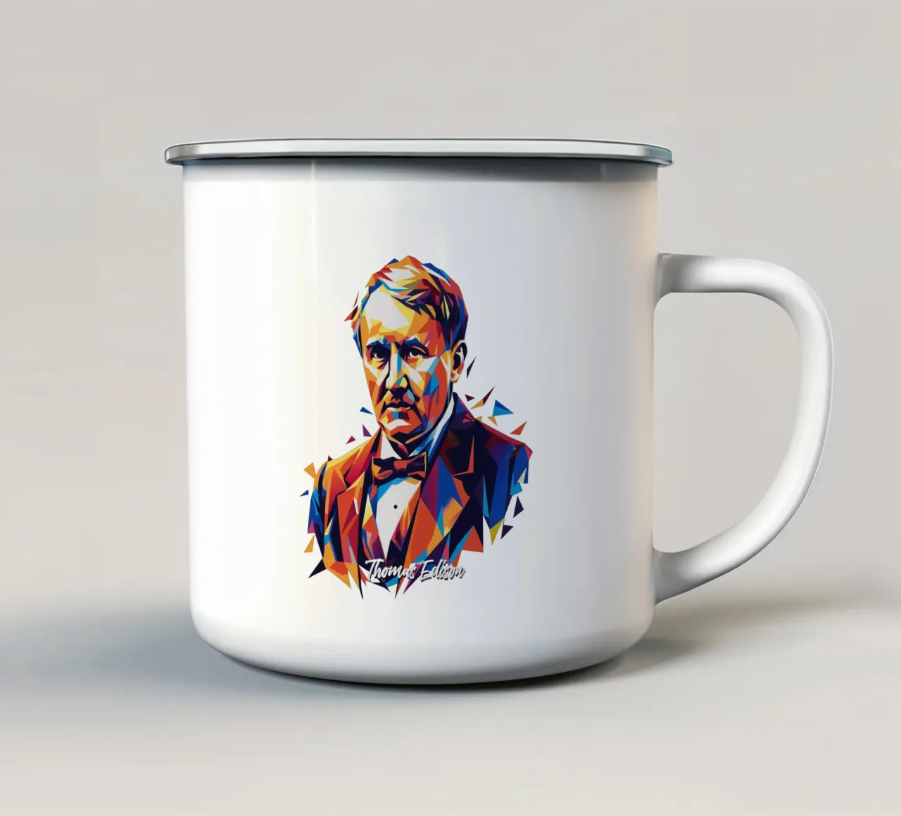 Thomas Edison WPAP Pop Art tazza in smalto da vectorartnesia