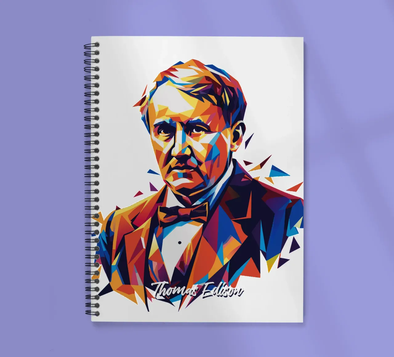 Thomas Edison WPAP Pop Art spiral notebook by vectorartnesia