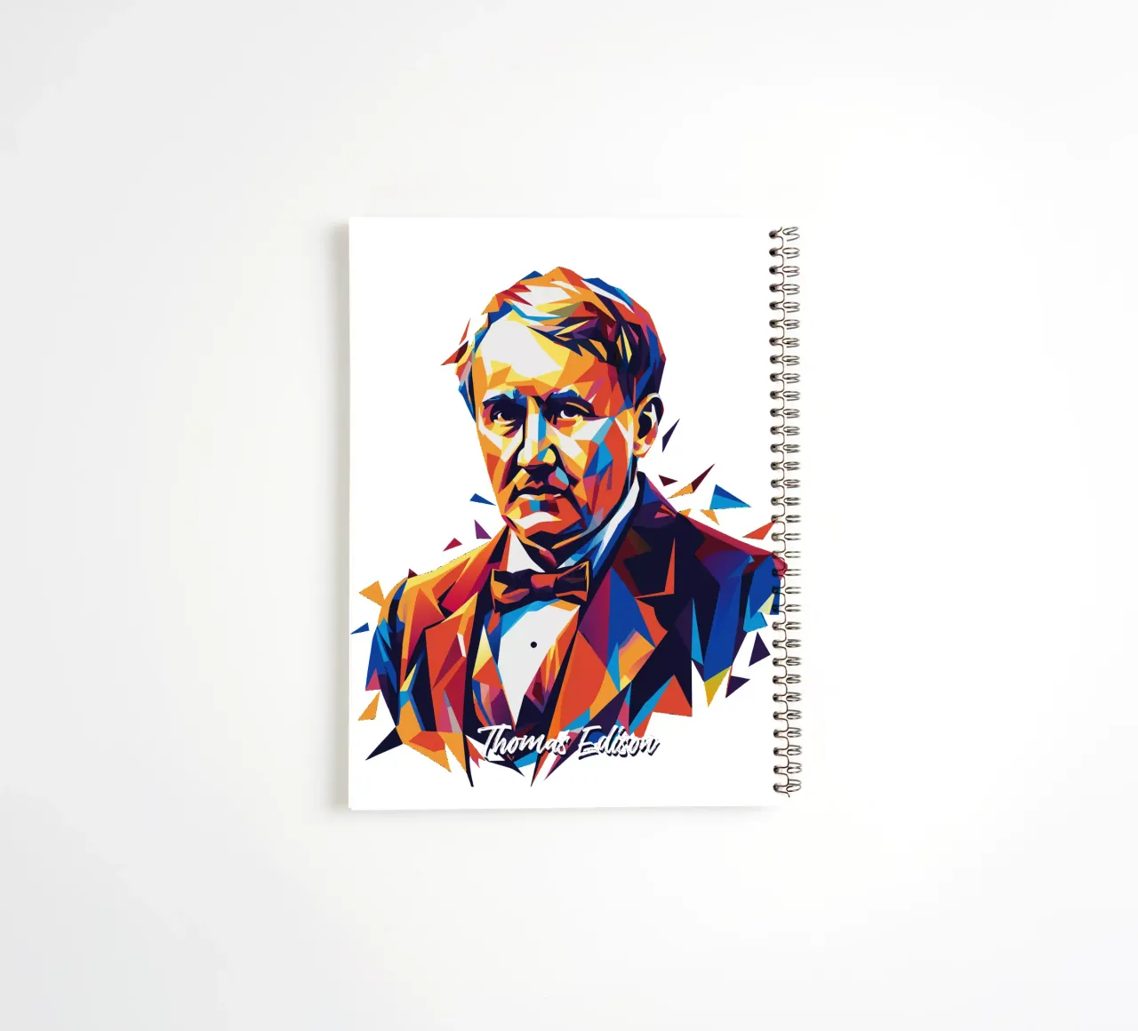 Thomas Edison WPAP Pop Art spiral notebook by vectorartnesia