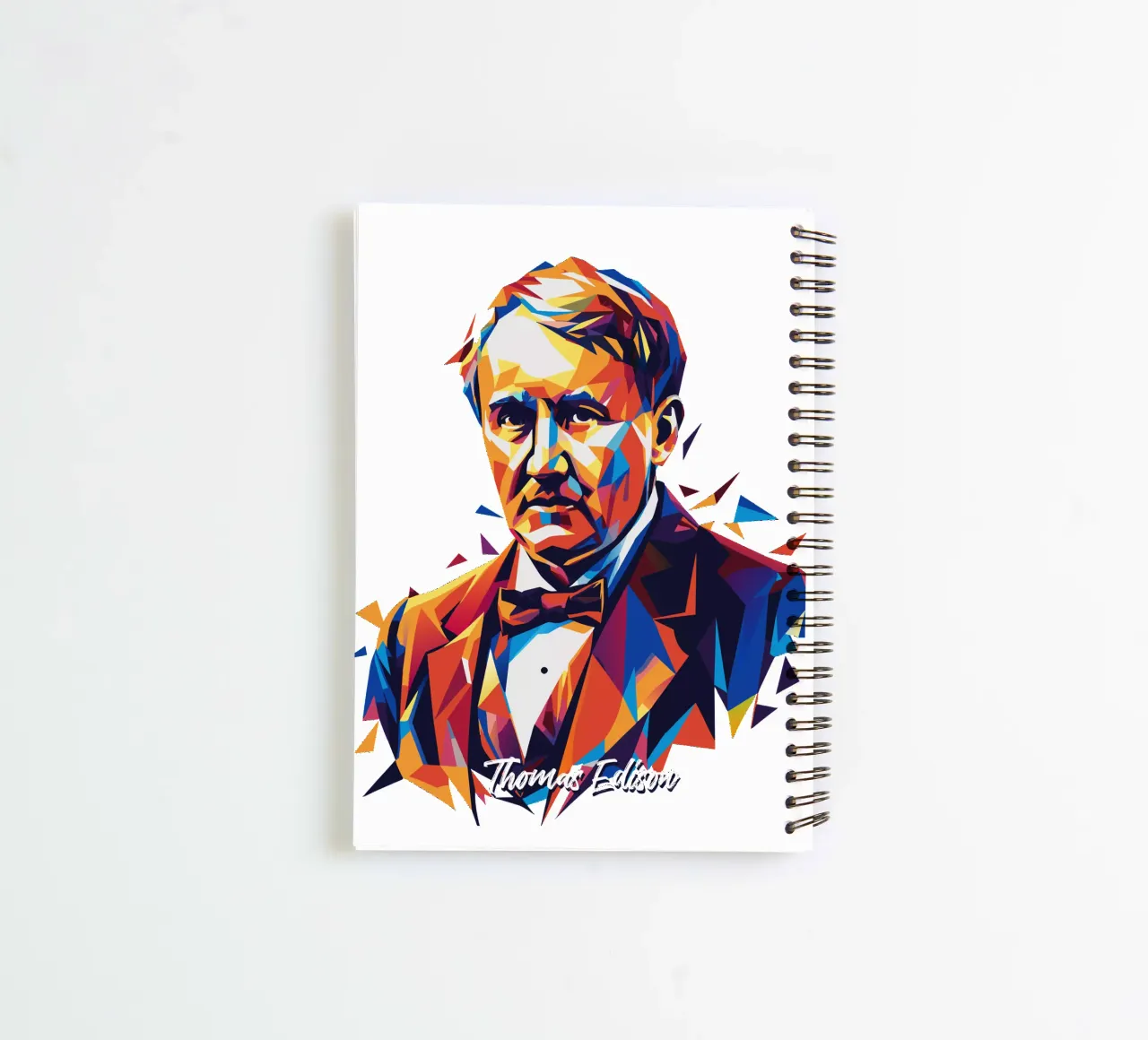 Thomas Edison WPAP Pop Art spiral notebook by vectorartnesia