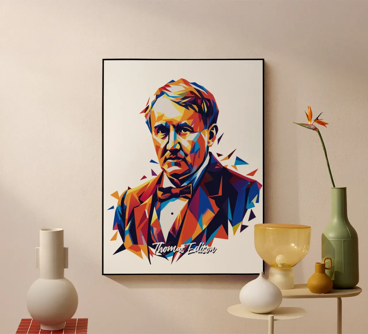 Thomas Edison WPAP Pop Art plexiglass da vectorartnesia