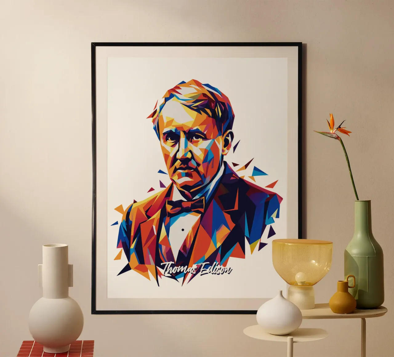 Thomas Edison WPAP Pop Art carta hahnemühle da vectorartnesia