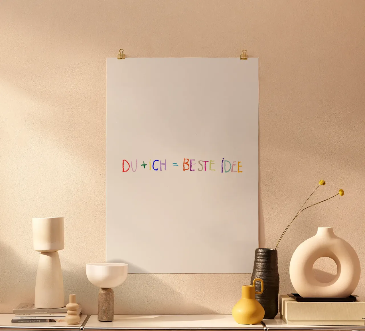 Du + ich poster con telaio in plastica da Brushmeetspaper
