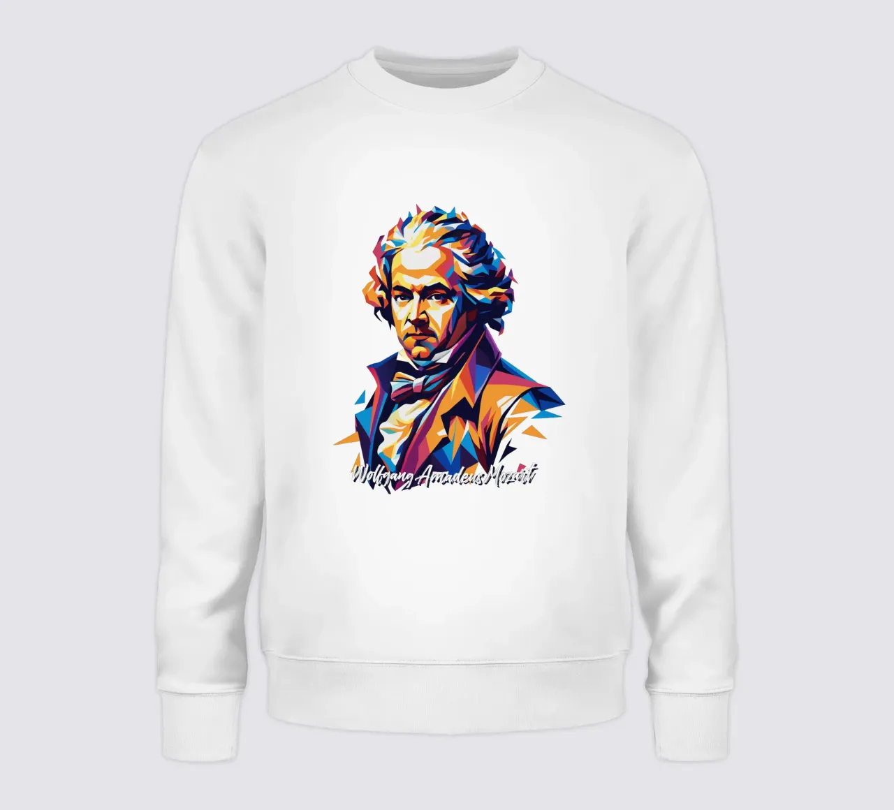 Wolfgang Amadeus Mozart in WPAP Pop Art felpa da vectorartnesia