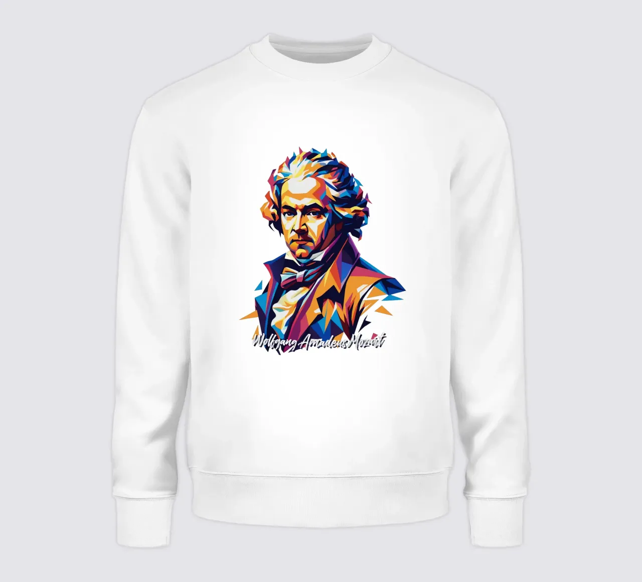 Wolfgang Amadeus Mozart in WPAP Pop Art sudadera de vectorartnesia