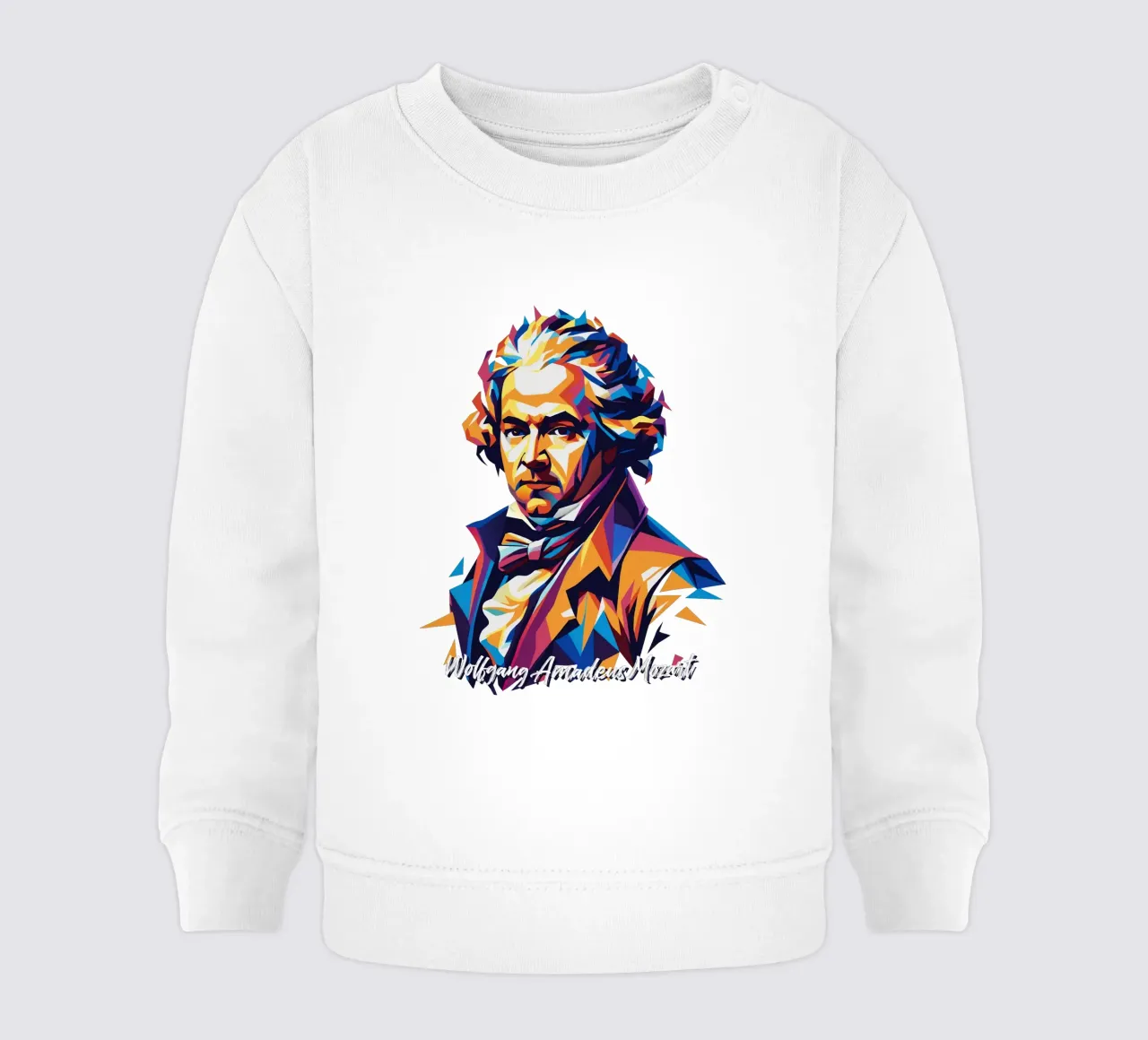 Wolfgang Amadeus Mozart in WPAP Pop Art felpa neonato da vectorartnesia