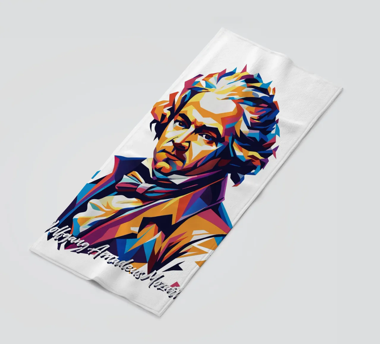 Wolfgang Amadeus Mozart in WPAP Pop Art telo mare da vectorartnesia