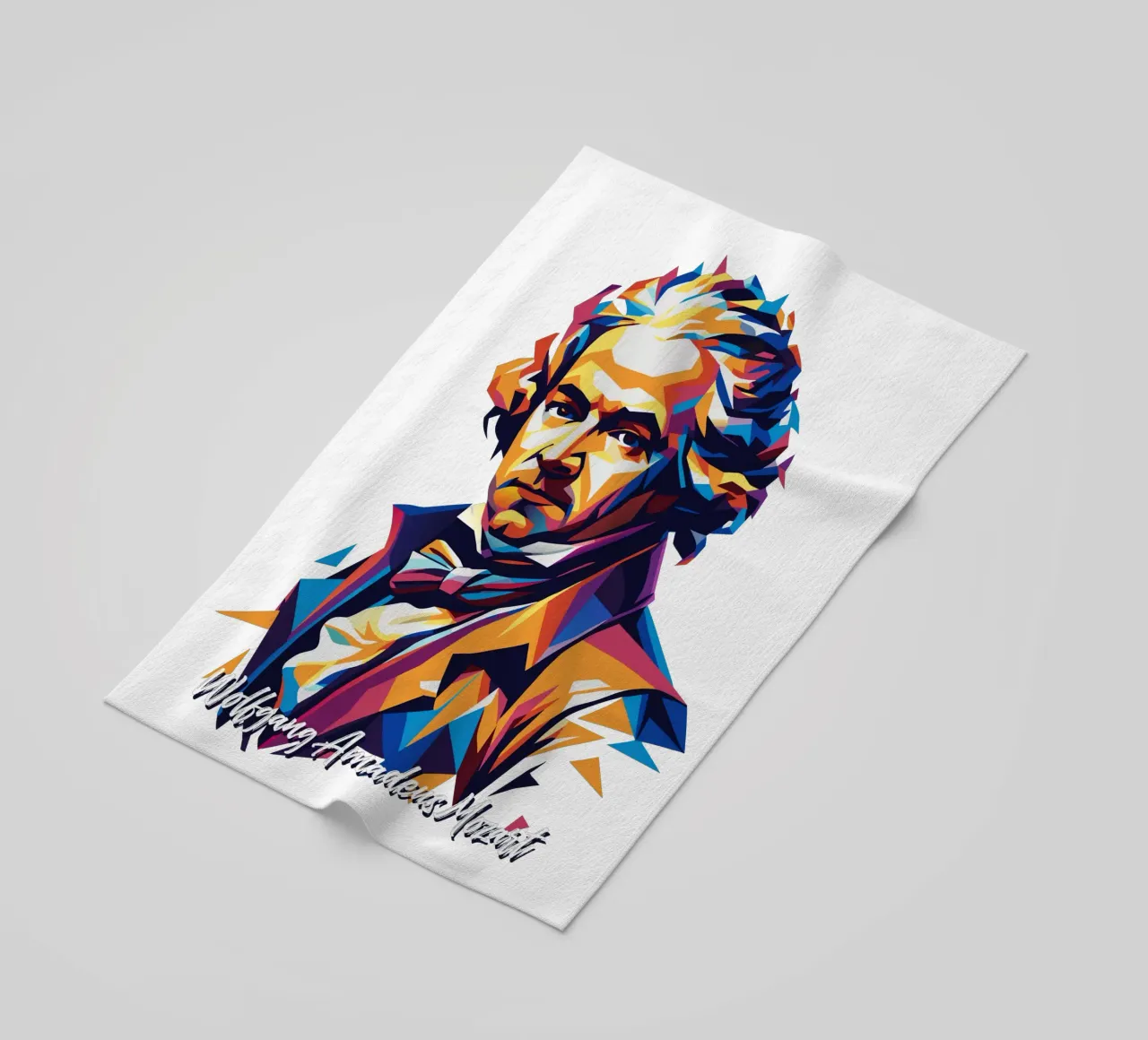 Wolfgang Amadeus Mozart in WPAP Pop Art telo mare da vectorartnesia