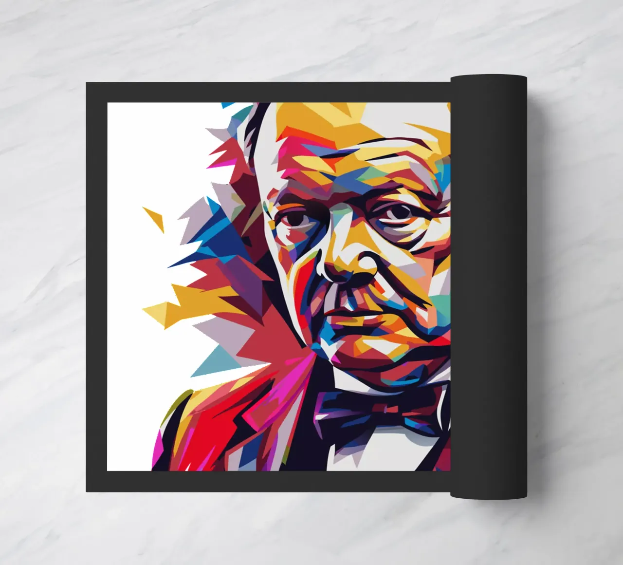 Winston Churchill WPAP Pop Art doormat by vectorartnesia