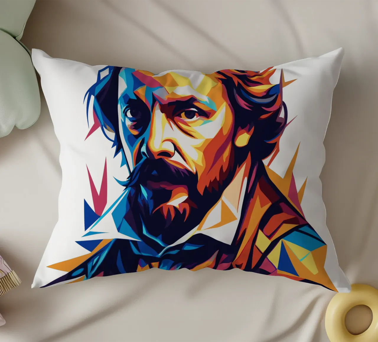 William Shakespeare WPAP Pop Art cuscino da vectorartnesia