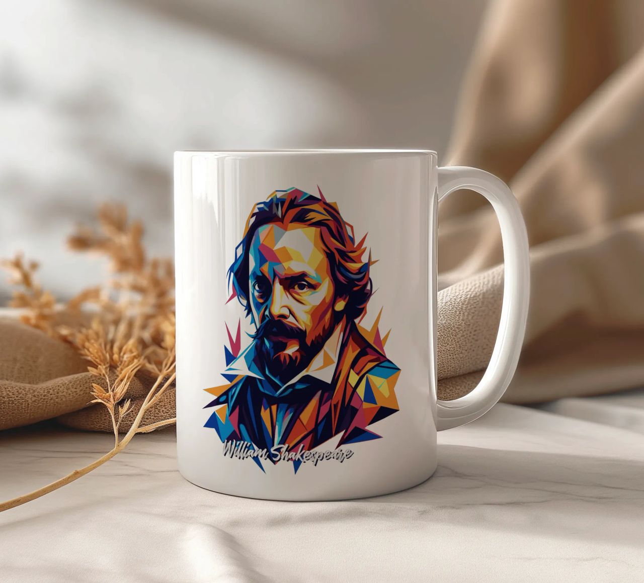 William Shakespeare WPAP Pop Art tazza in ceramica da vectorartnesia