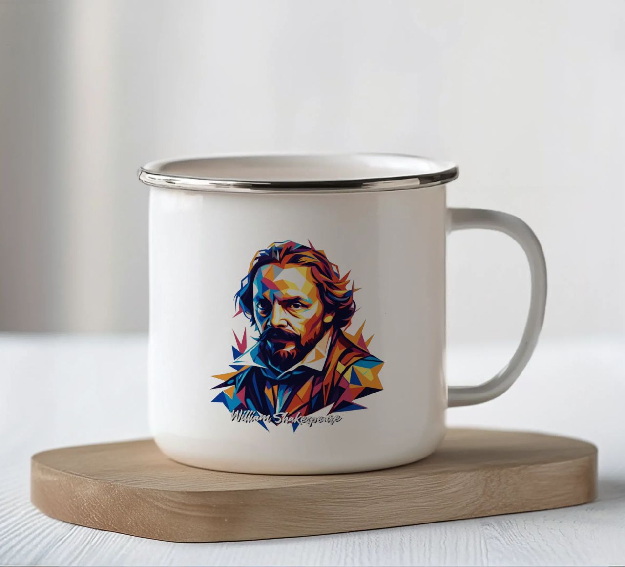 William Shakespeare WPAP Pop Art tazza in smalto da vectorartnesia