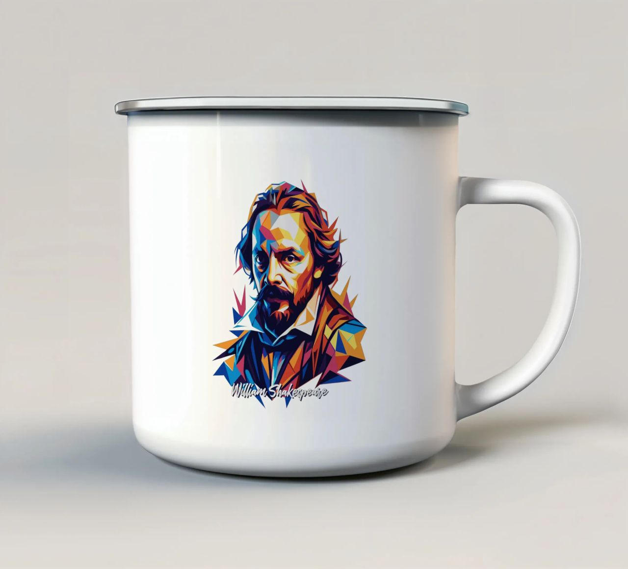 William Shakespeare WPAP Pop Art tazza in smalto da vectorartnesia