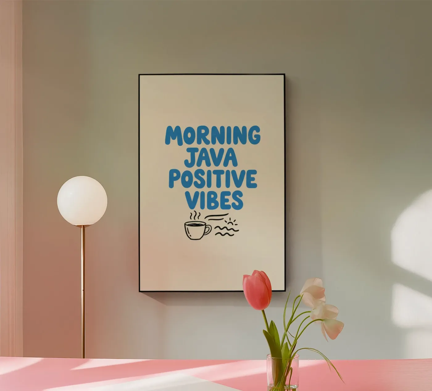 Morning Java Positive Vibes acrylic glass by SayingGood