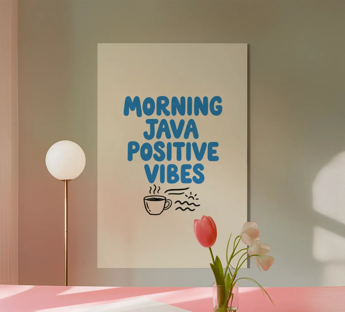 Morning Java Positive Vibes acrylic glass by SayingGood