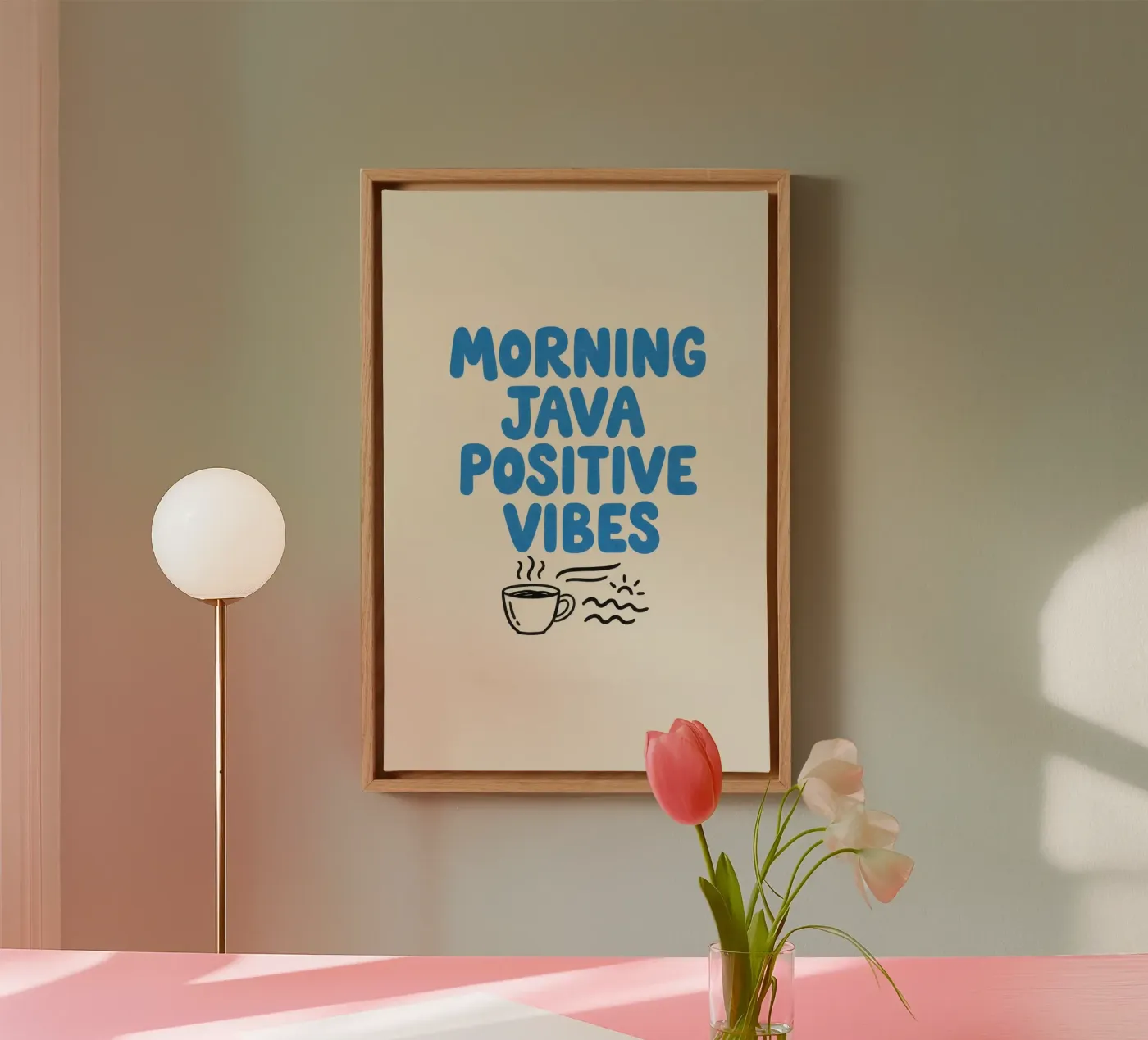 Morgen-Java Positive Vibes Leinwand von SayingGood
