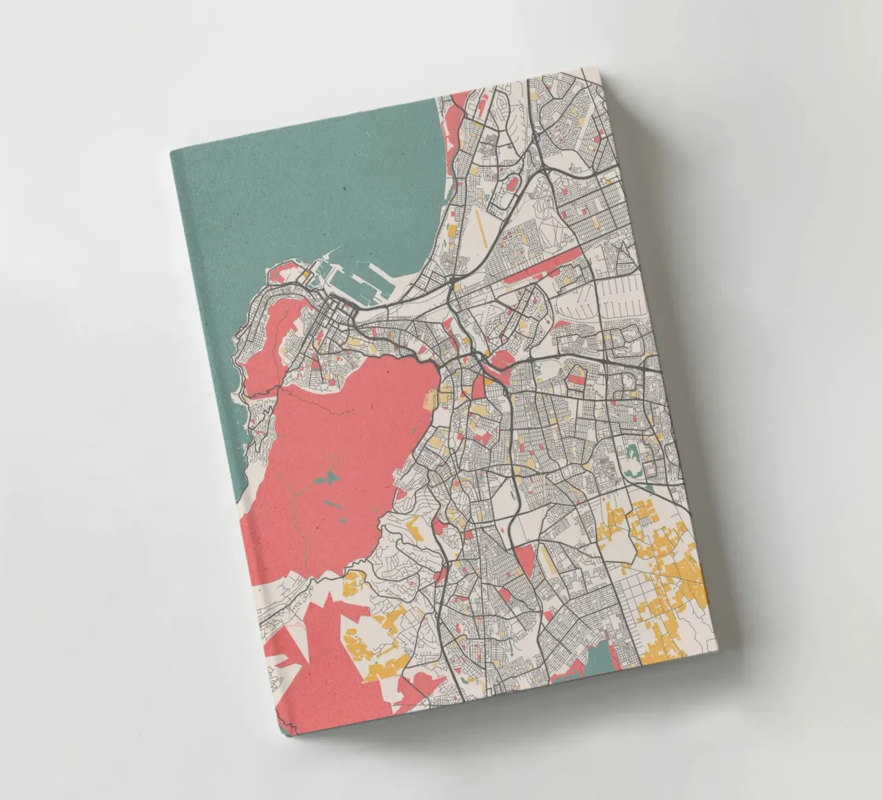 Cape Town City Map - Stylish Art Print | FineArt Print notebook by MOOODZART