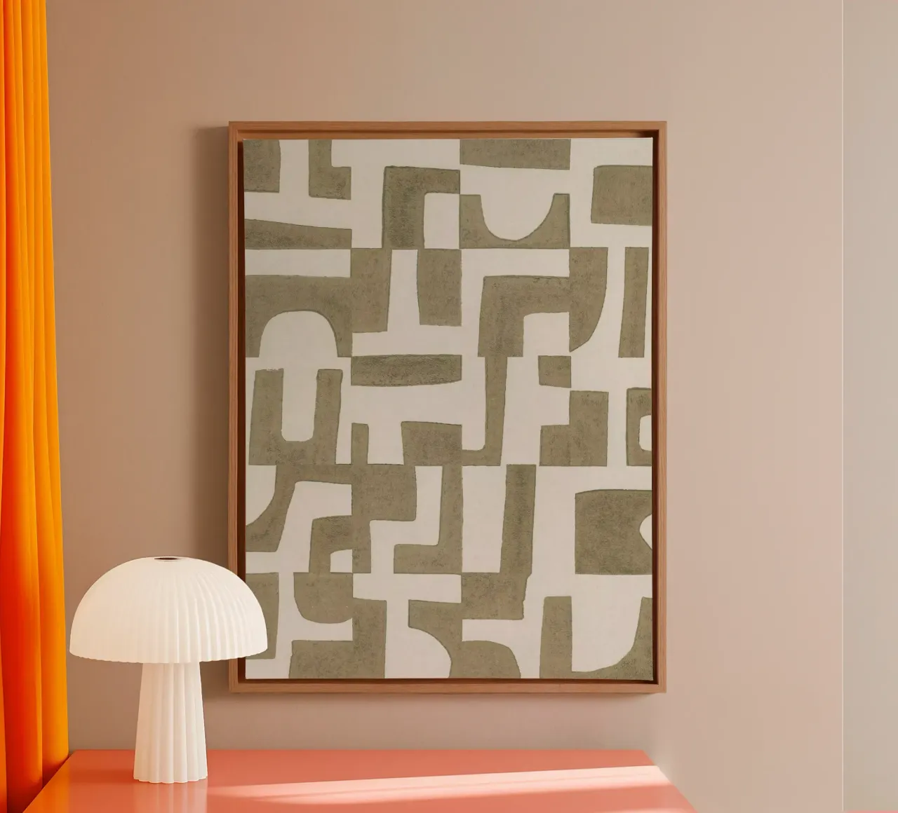 Puzzle verde salvia tela con Cornice a cassetta da Alisa Galitsyna