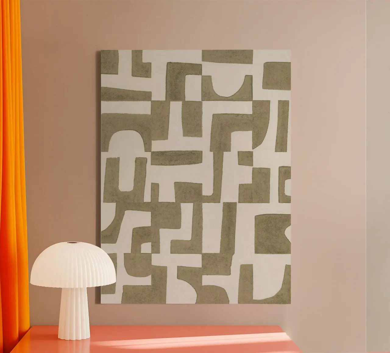 Puzzle verde salvia tela con Cornice a cassetta da Alisa Galitsyna