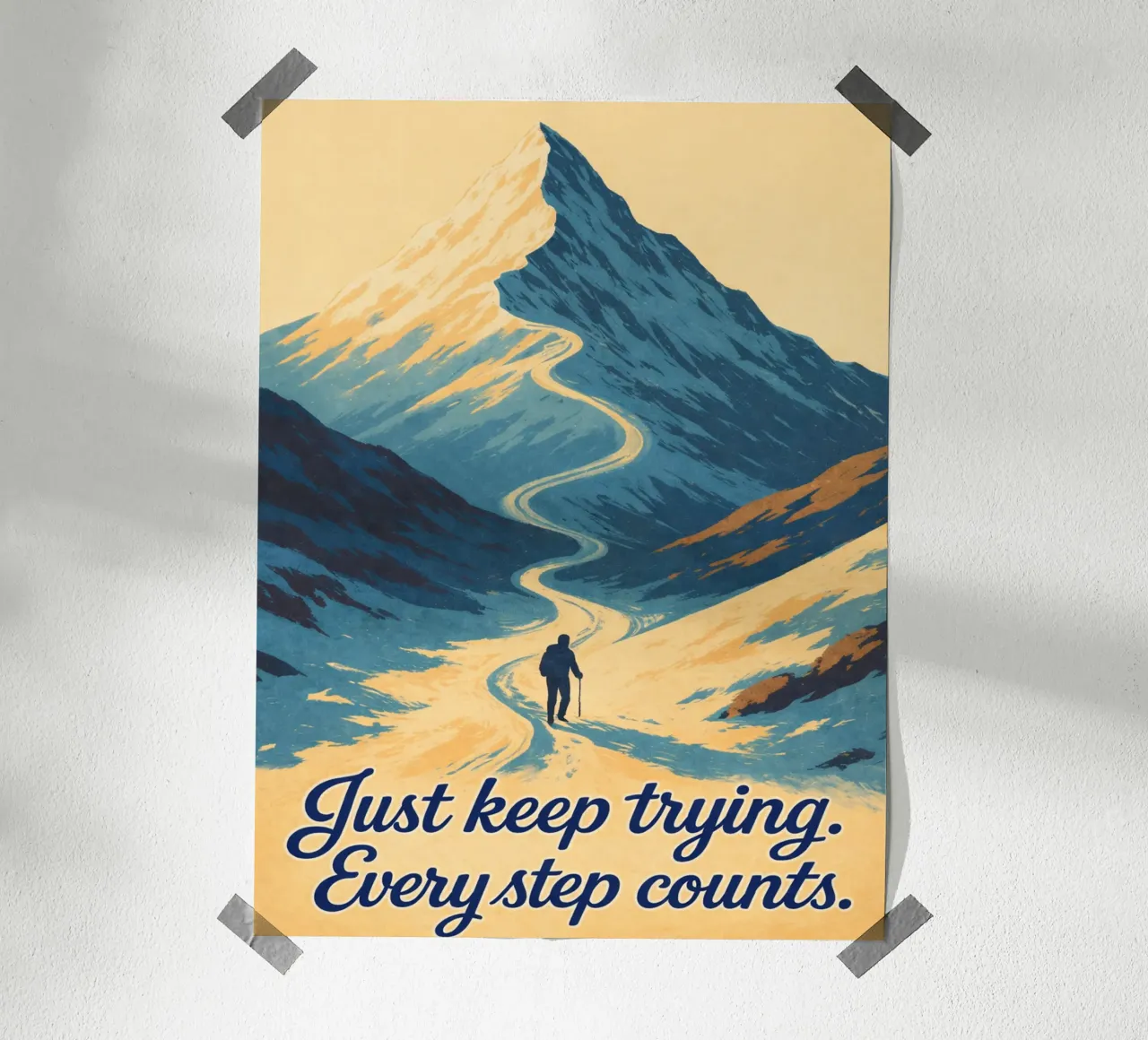 just keep trying poster by Bulaxtims