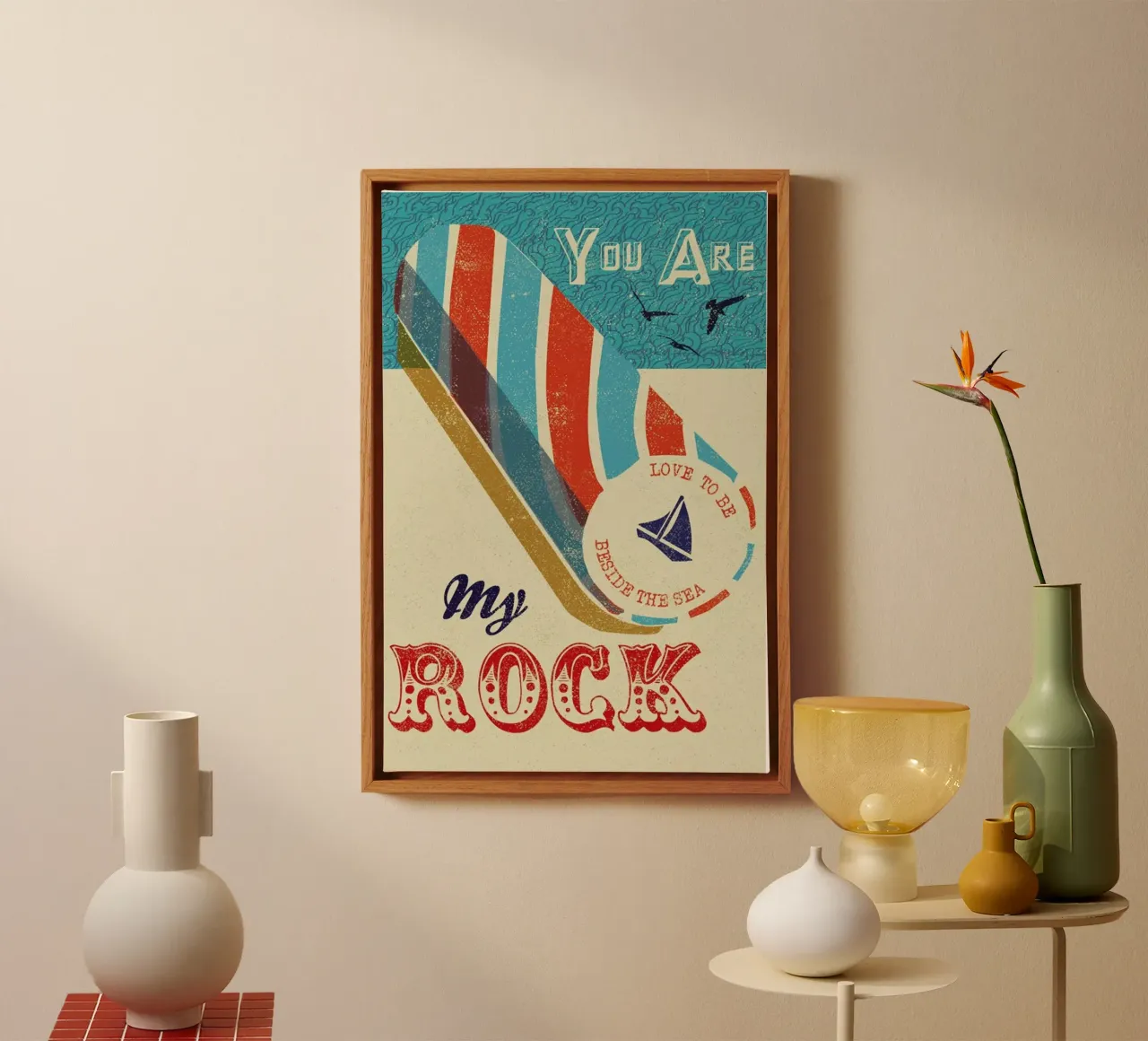 You are my Rock canvas with Floater frame by Rocket68