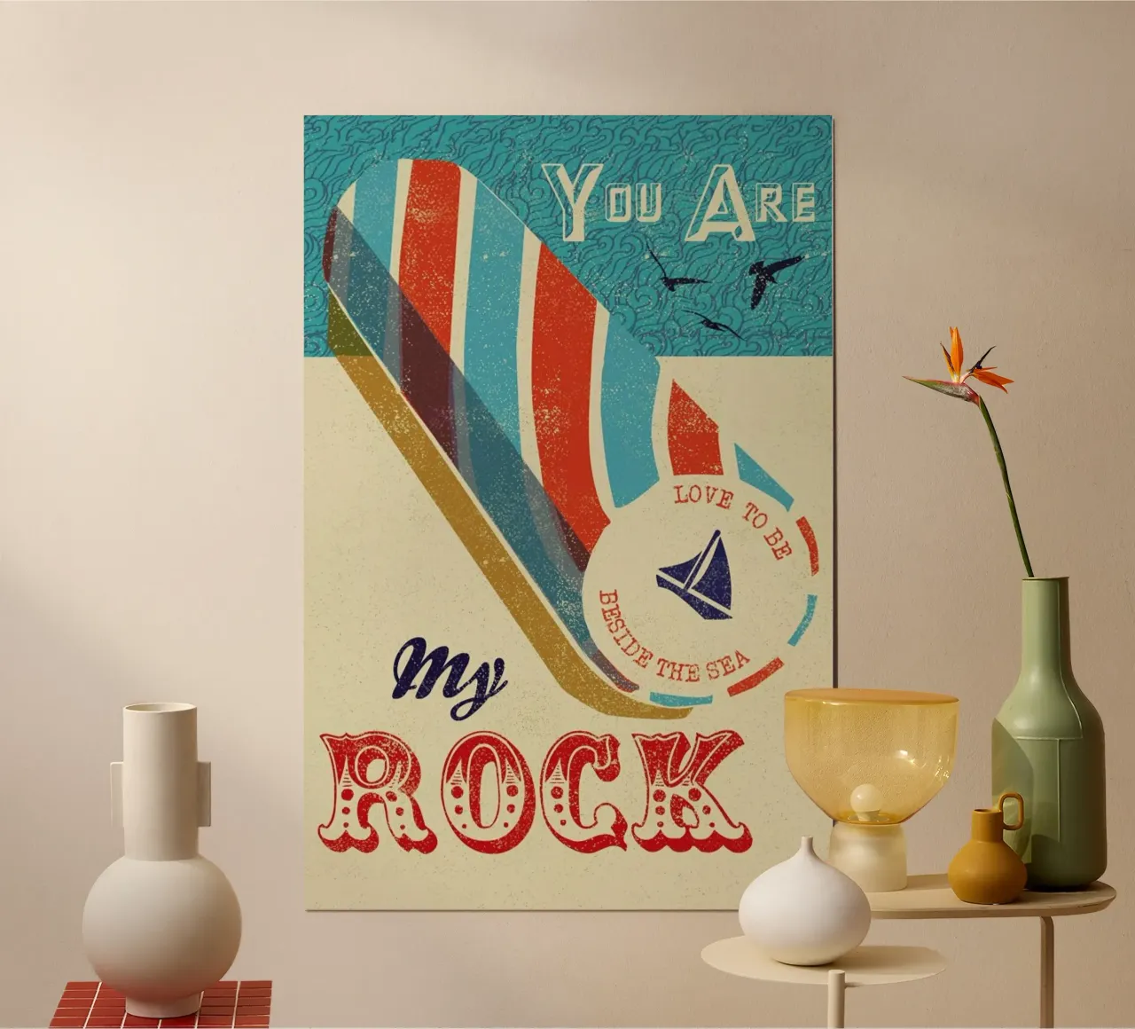 You are my Rock poster con telaio in legno da Rocket68