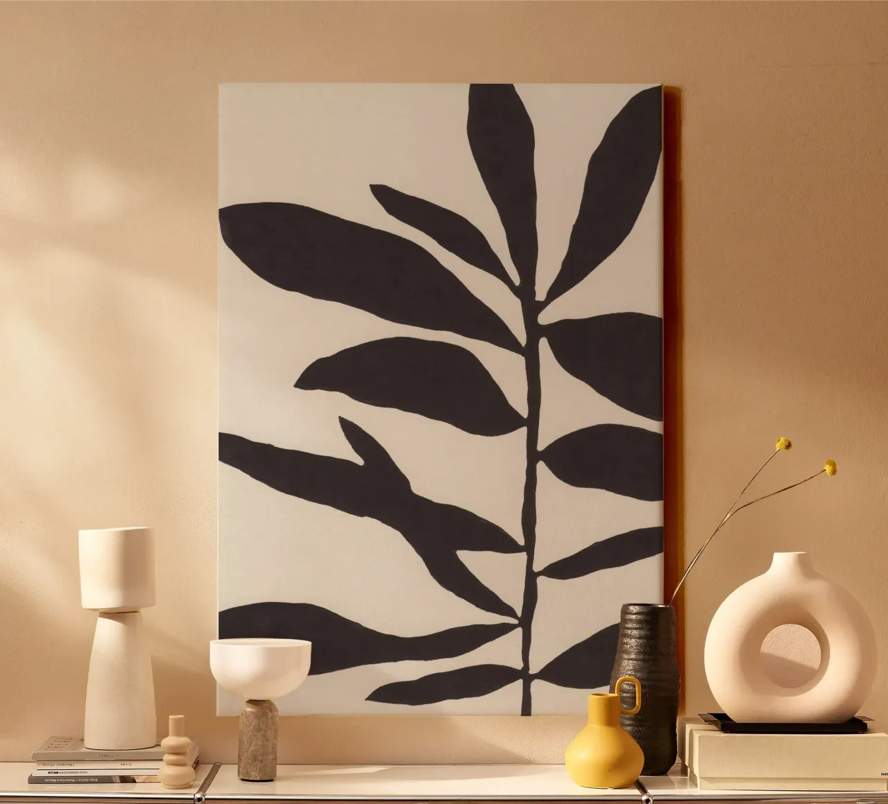 Ramo Linocut #3 / Bianco e nero tela con Cornice a cassetta da Alisa Galitsyna