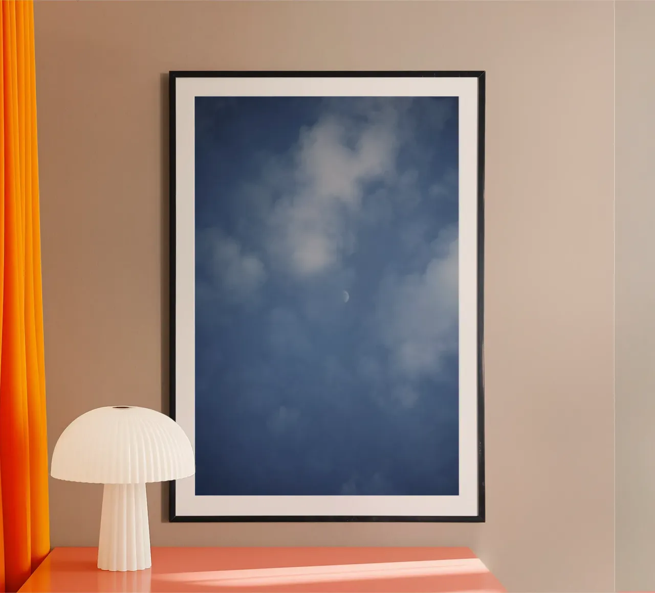 Soft clouds and moon poster da Sky Poetics