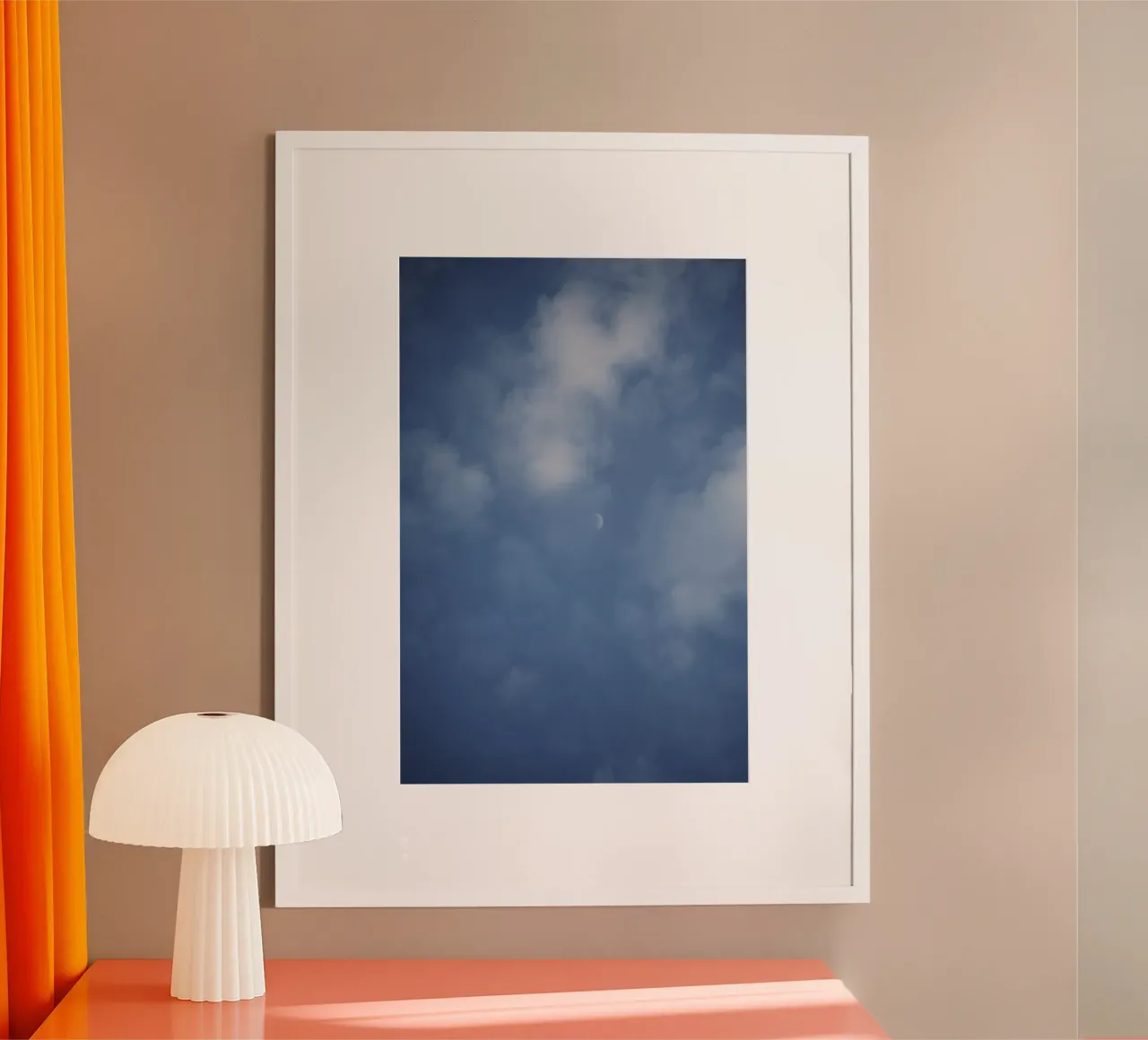 Soft clouds and moon poster da Sky Poetics