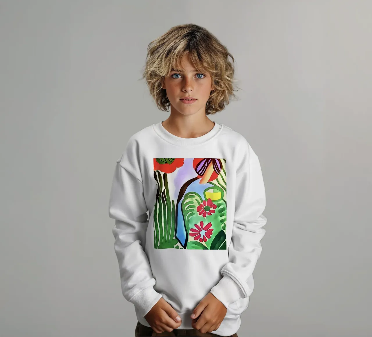 In the flower garden, motif 3 kids sweatshirt by ZAMART