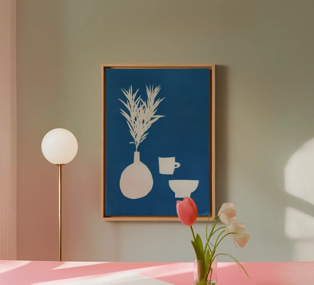 Cyanotype Still Life Studies #1 canvas with Floater frame by Alisa Galitsyna