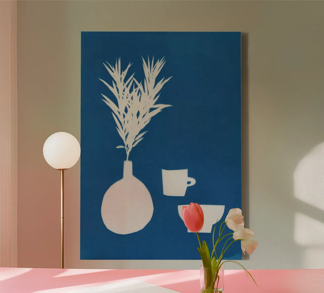 Cyanotype Still Life Studies #1 canvas with Floater frame by Alisa Galitsyna