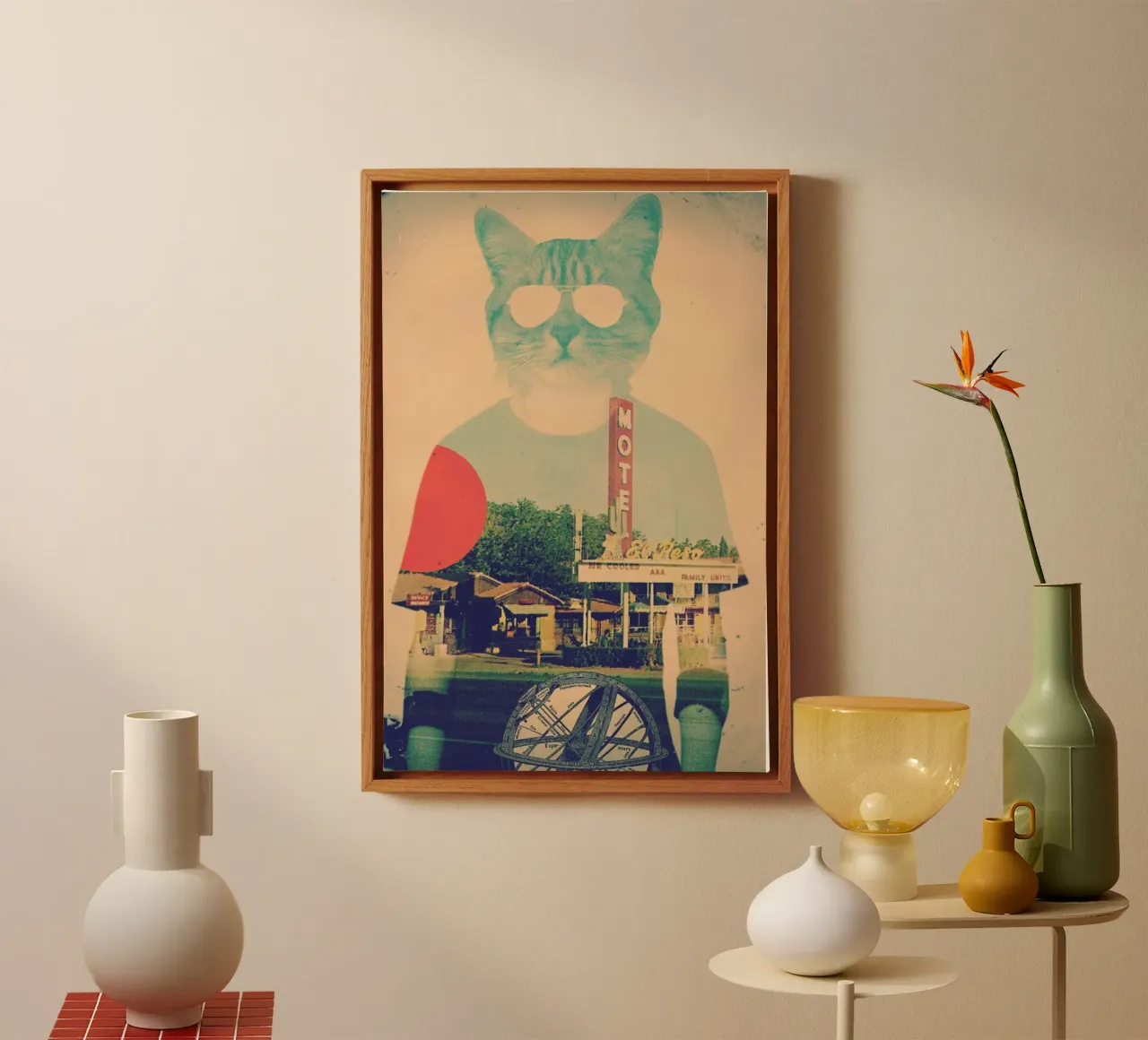 Cool Cat tela con Cornice a cassetta da Ali Gulec