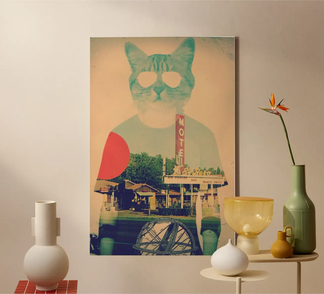 Cool Cat tela con Cornice a cassetta da Ali Gulec