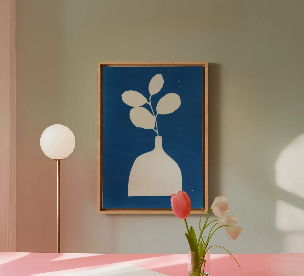 Cyanotype Still Life Studies #2 canvas with Floater frame by Alisa Galitsyna
