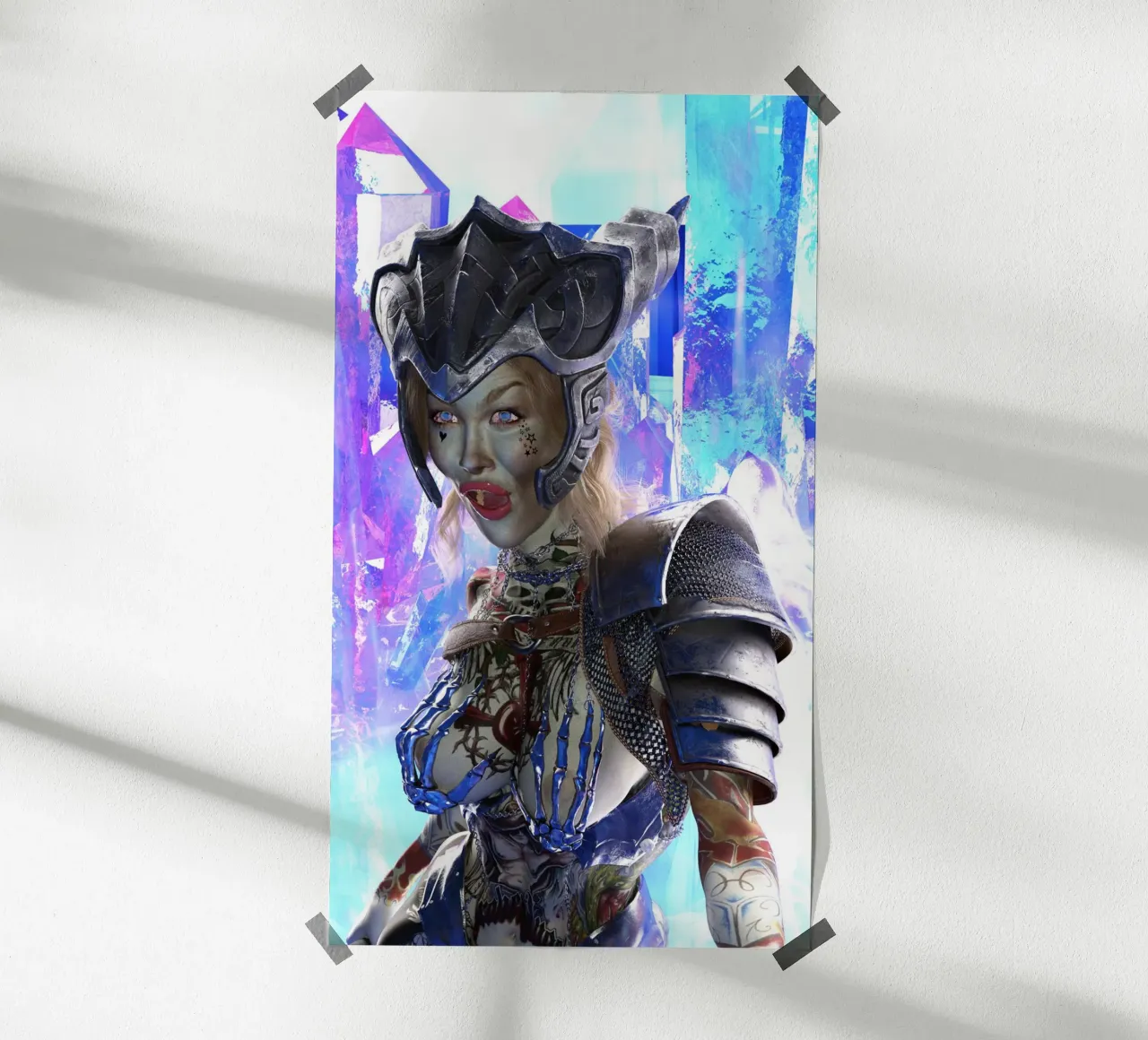 La sorpresa della dea Morrigan poster con telaio in alluminio da the-witcher